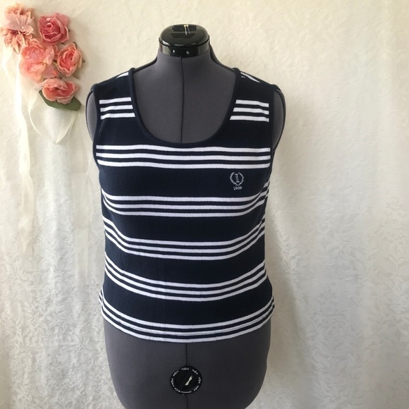 *4/$20* Izod Navy Blue & White Stripe Tank - Picture 1 of 5